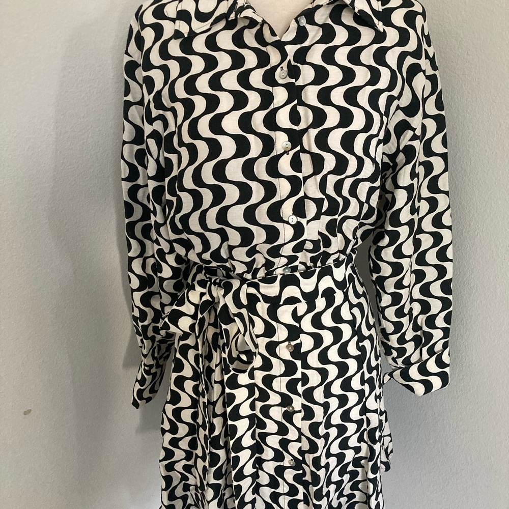 Black and White Patterned Dress